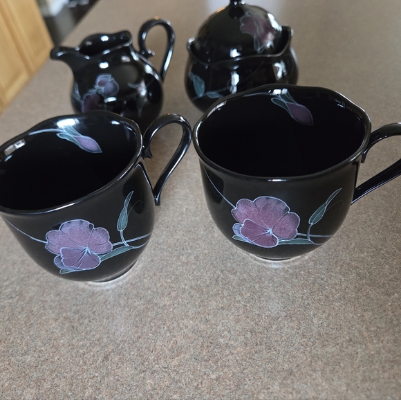 Mikasa Japan Rondo Tango Sugar & Creamer And 2 Cups. Beautiful 80s Set - Picture 1 of 13